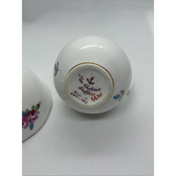 New Chelsea Staffs Fine Bone China Miniature Pitcher And Bowl Cream & Sugar - Picture 6 of 8